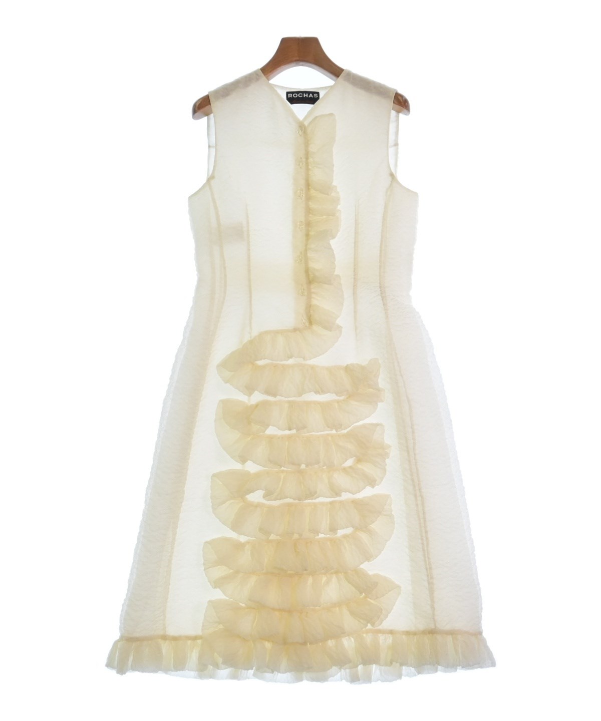 ROCHAS（ロシャス）ワンピース 白 サイズ:40(M位) レディース |【公式】ブランド古着・中古通販はRAGTAG（ラグタグ）