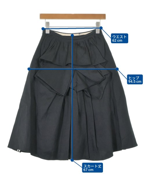 ROCHAS（ロシャス）ひざ丈スカート 黒 サイズ:40(M位) レディース/2200626707071