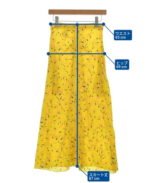 ROCHAS（ロシャス）ロング・マキシ丈スカート 黄 サイズ:40(M位) レディース/2200616478073