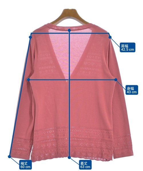 ROCHAS（ロシャス）カーディガン ピンク サイズ:11(L位) レディース/2200713200164