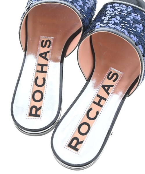 ROCHAS（ロシャス）サンダル 黒 サイズ:36(22.5cm位) レディース/2200708541074