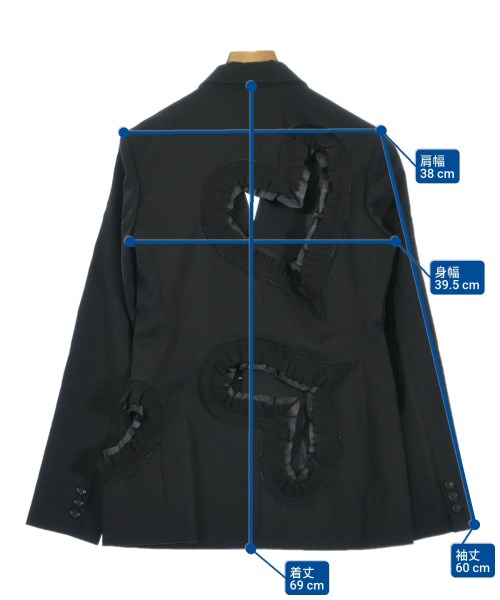 COMME des GARCONS（コムデギャルソン）カジュアルジャケット 黒 サイズ:SS レディース/2200426674047