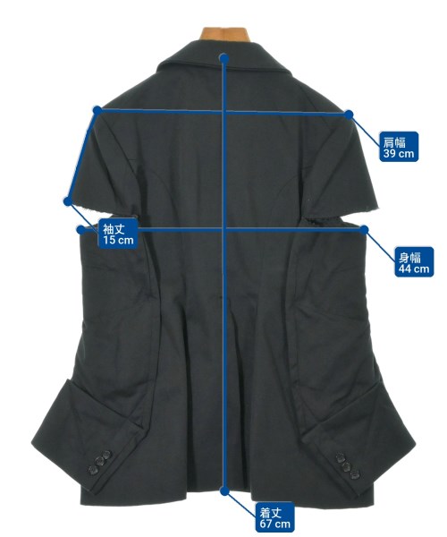 COMME des GARCONS（コムデギャルソン）カジュアルジャケット 黒 サイズ:S レディース/2200624886402
