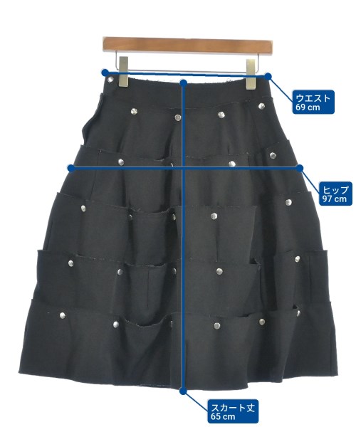 COMME des GARCONS（コムデギャルソン）ひざ丈スカート 黒 サイズ:S レディース/2200640741129
