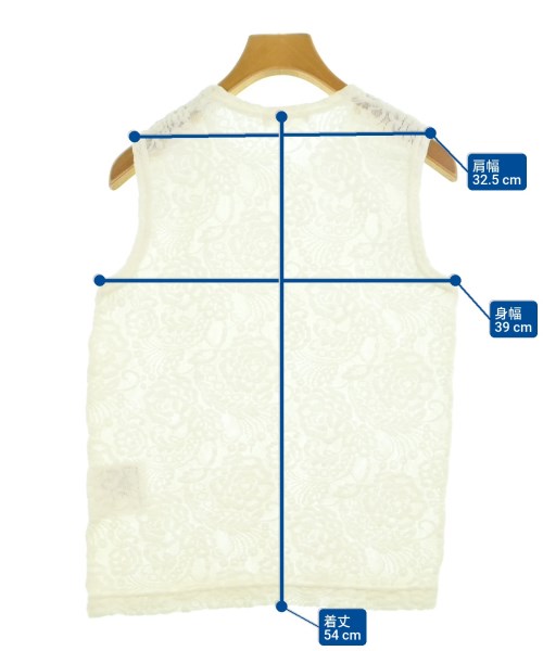 COMME des GARCONS（コムデギャルソン）ノースリーブ 白 サイズ:S レディース/2200625150021