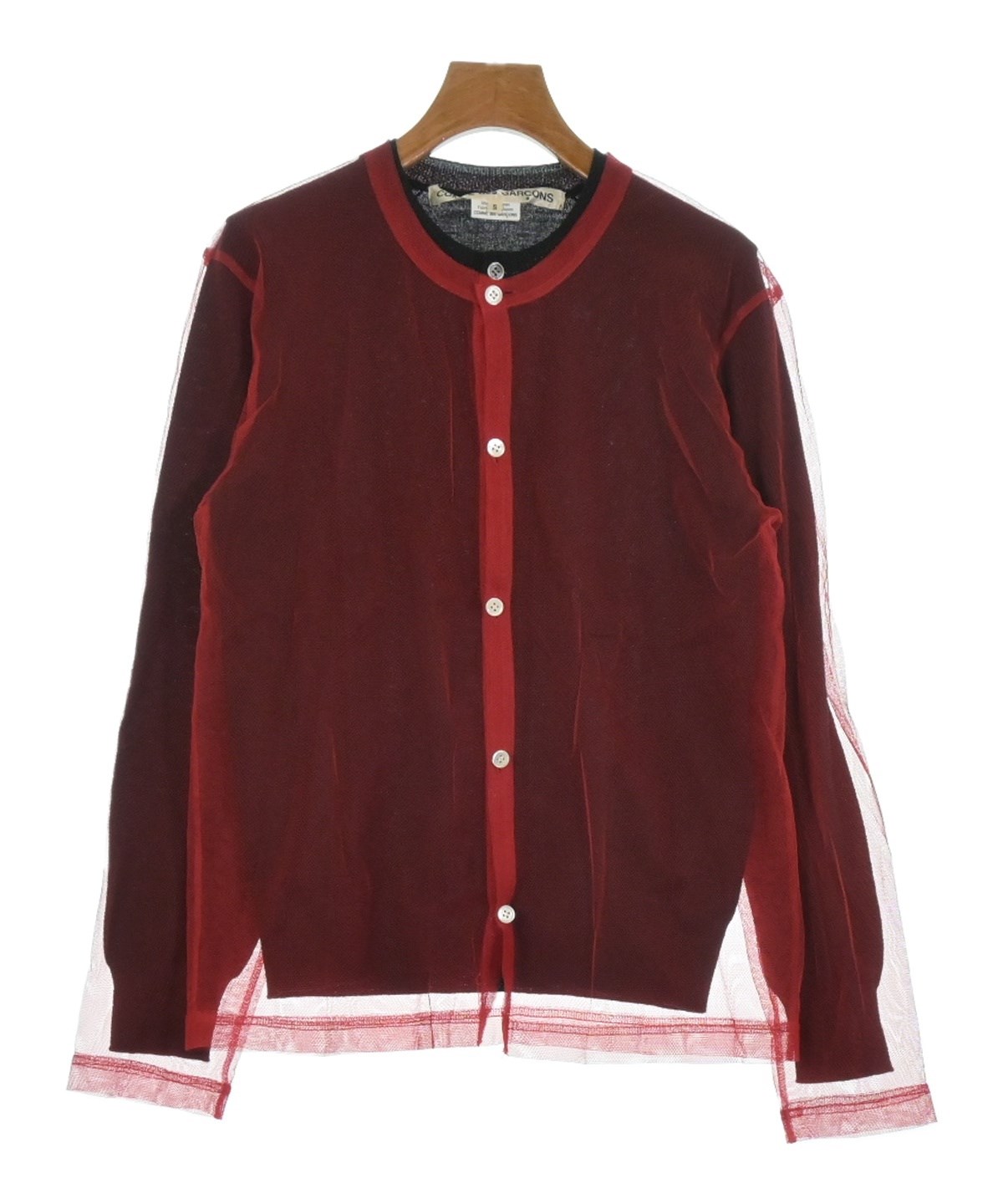 新品 コムデギャルソン　レッド　カーディガンM Comme Des Garçons Play ダブルハート カーディガン | レッド