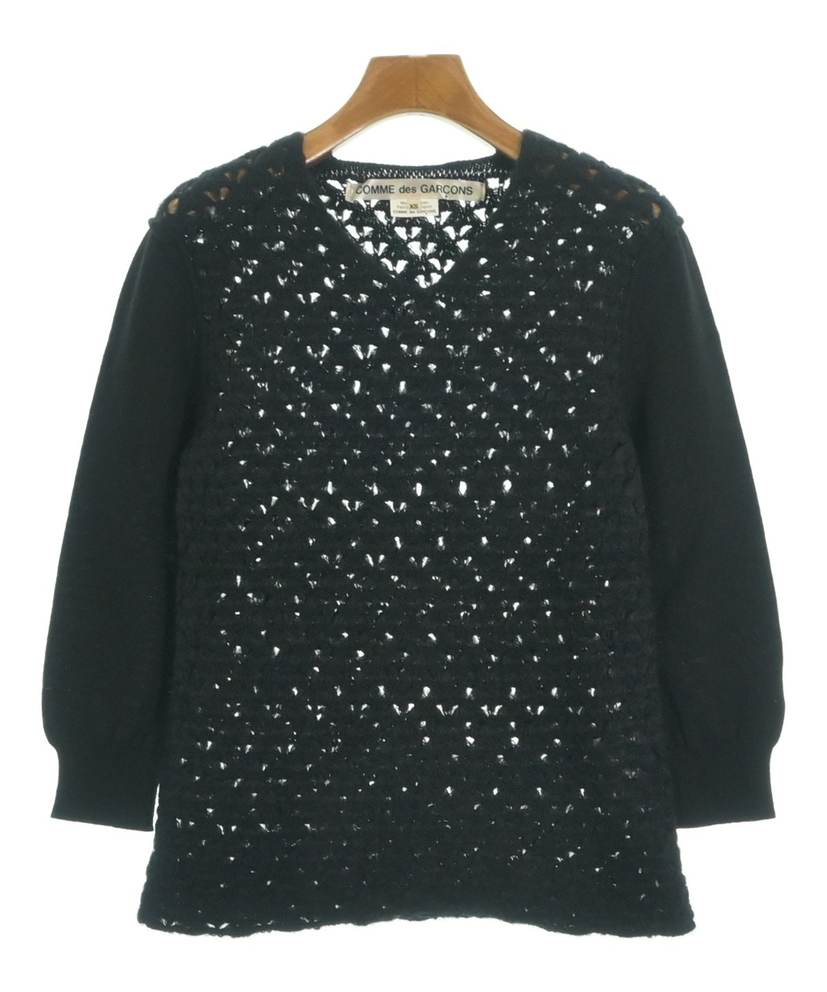 コムデギャルソン　ファー襟付きニット　コムコム　Sサイズ　タグ付き　最終お値下げ COMME des GARCONS（コムデギャルソン）ニット・セーター 黒