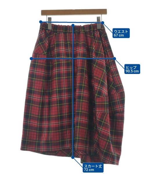 COMME des GARCONS（コムデギャルソン）ひざ丈スカート 赤 サイズ:XS レディース/2200654310021