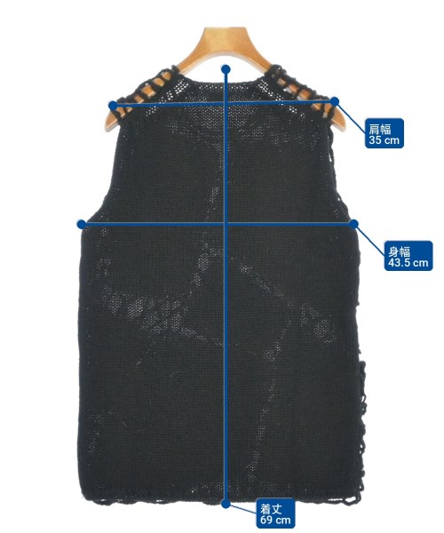 COMME des GARCONS（コムデギャルソン）ベスト/ノースリーブ 黒 サイズ:S レディース/2200704550032
