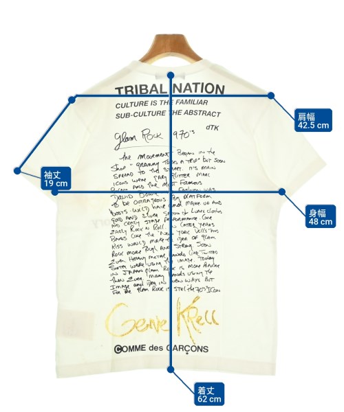 COMME des GARCONS（コムデギャルソン）Tシャツ・カットソー 白 サイズ:M メンズ/2200701291211