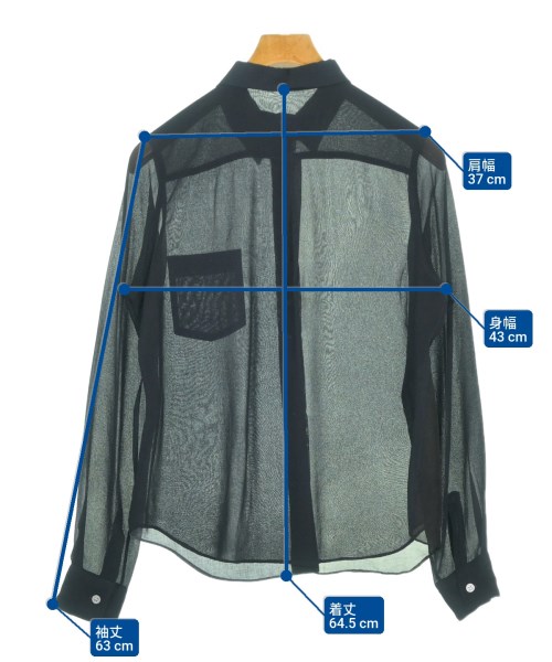 COMME des GARCONS（コムデギャルソン）カジュアルシャツ 黒 サイズ:S レディース/2200663776061