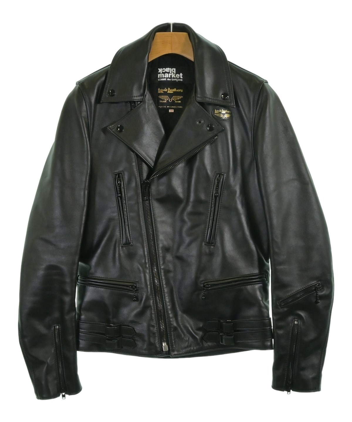 コムデギャルソン　ライダースジャケット　ポリ縮　スパンコール　AD2005 黒 COMME des GARCONS（コムデギャルソン）ライダース 黒 サイズ:34(S位