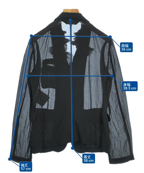 COMME des GARCONS（コムデギャルソン）カジュアルジャケット 黒 サイズ:S レディース/2200675754040