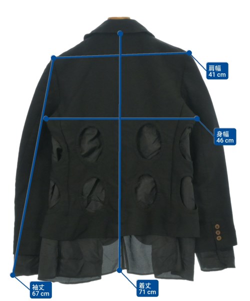 COMME des GARCONS（コムデギャルソン）ジャケット 黒 サイズ:S レディース/2200689666018
