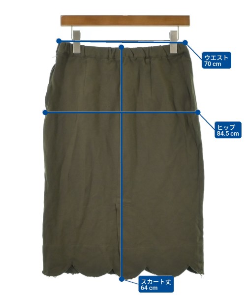 COMME des GARCONS（コムデギャルソン）ひざ丈スカート カーキ サイズ:S レディース/2200684269108