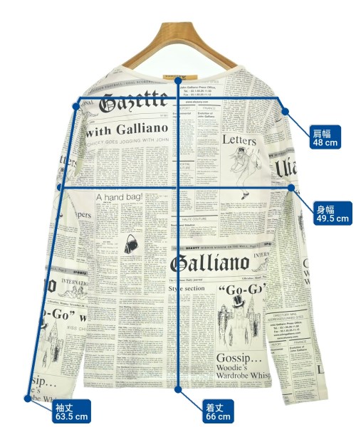 John Galliano（ジョンガリアーノ）Tシャツ・カットソー 白 サイズ:L メンズ/2200702042874