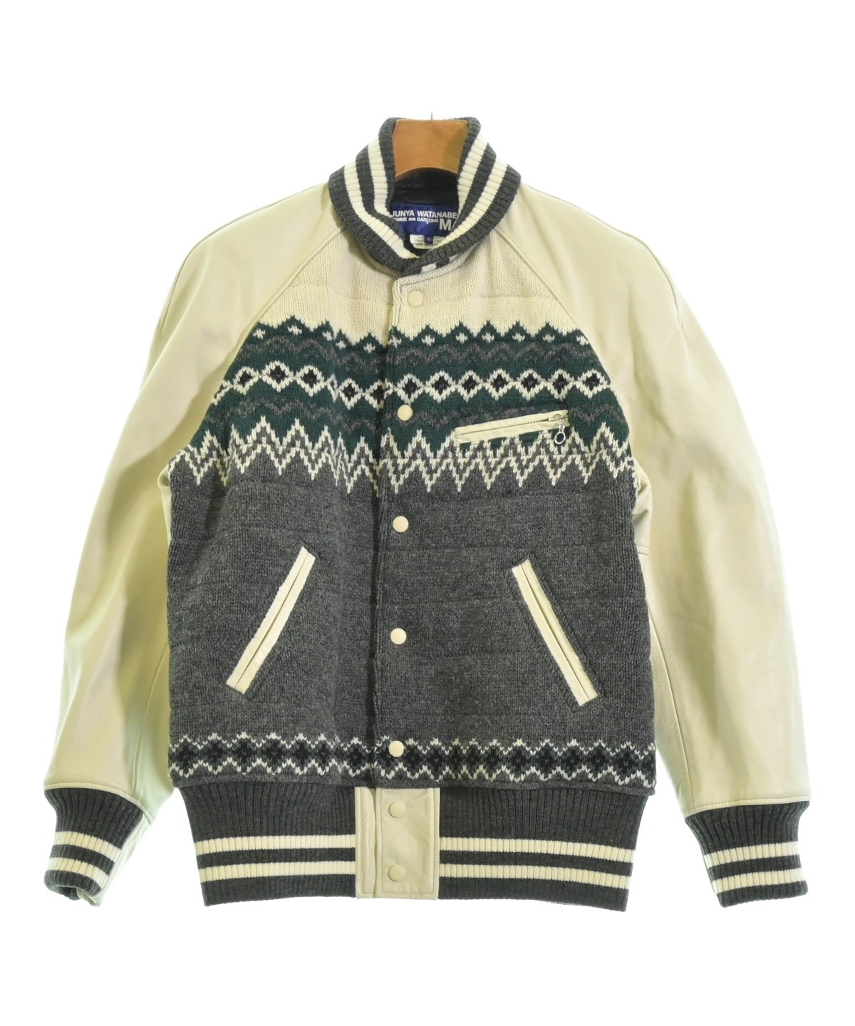 eYe JUNYA WATANABE MAN スウェット スタジャン JUNYA WATANABE MAN（ジュンヤワタナベマン）スタジャン 白 サイズ:S