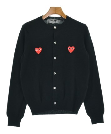 COMME des GARÇONS PLAY　プレコ　ウールカーディガン　黒　L PLAY COMME des GARCONS（プレイコムデギャルソン）カーディガン