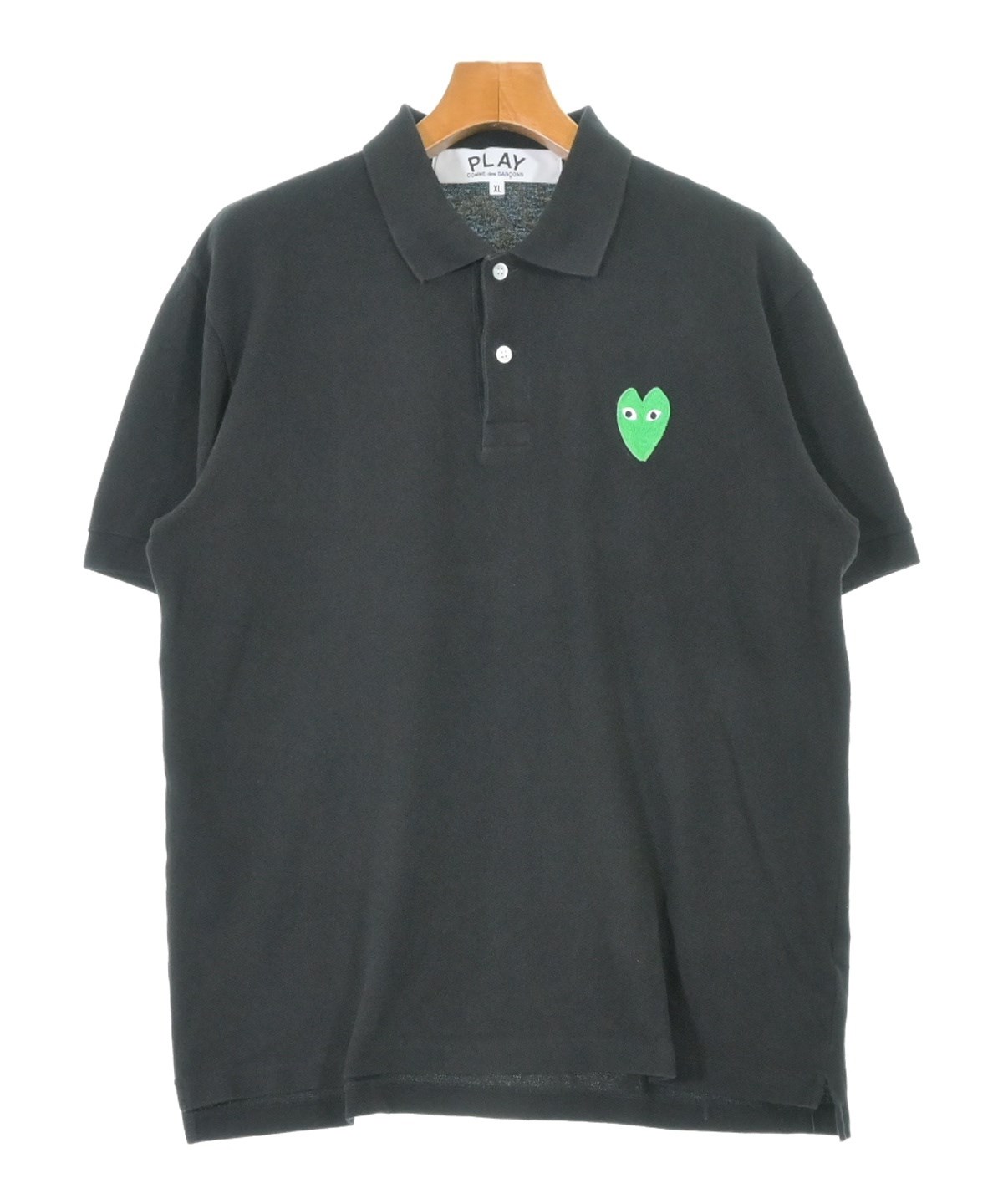 【正規品】PLAY COMME des GARCONS 黒　ポロシャツ　レア PLAY COMME des GARCONS(プレイコムデギャルソン) Heart patch polo