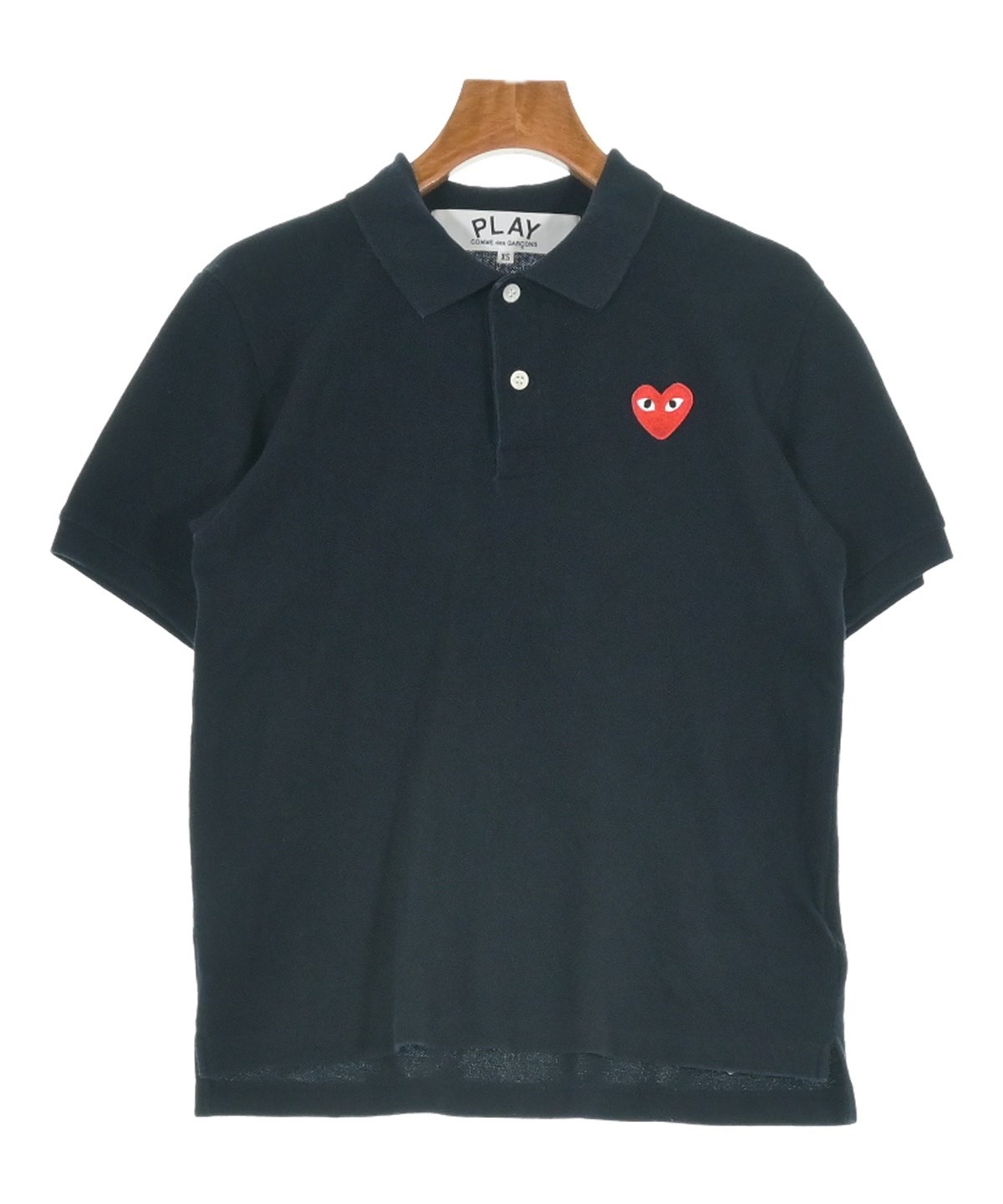 PLAY COMME des GARÇONS ブラック ポロシャツ XL PLAY COMME des GARCONS プレイ コムデギャルソン ポロシャツ
