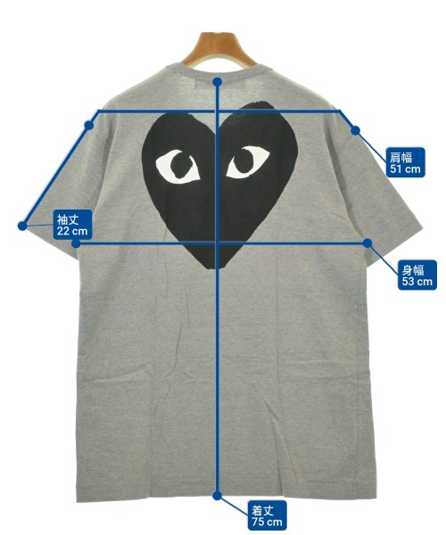 PLAY COMME des GARCONS（プレイコムデギャルソン）Tシャツ・カットソー グレー サイズ:XXL メンズ/2200619970512