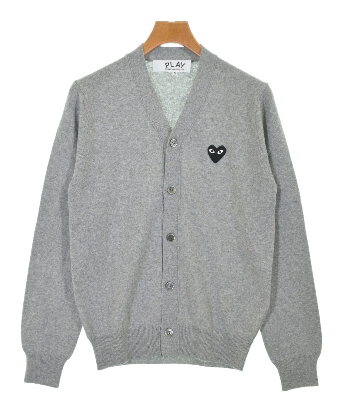 新品 コムデギャルソン グレー カーディガン S PLAY COMME des GARCONS(プレイコムデギャルソン)カーディガン