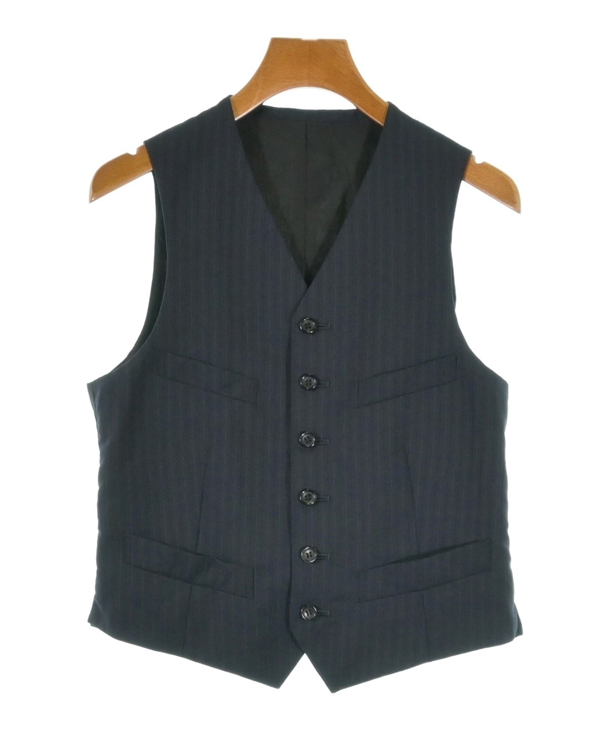 コムデギャルソンコムデギャルソン 2006年 日本製 ウール ベスト S ブラック Comme des Garcons Comme des Garcons レディース 古着 【240215】 BLACK COMME des GARCONS（ブラックコムデギャルソン）ベスト 紺