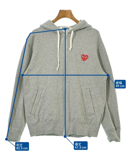 PLAY COMME des GARCONS（プレイコムデギャルソン）パーカー グレー サイズ:M レディース/2200663867196