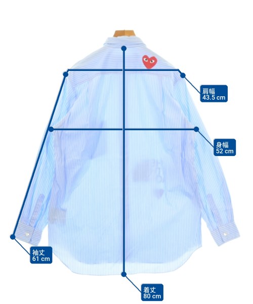 PLAY COMME des GARCONS（プレイコムデギャルソン）カジュアルシャツ 青 サイズ:M メンズ/2200733097072