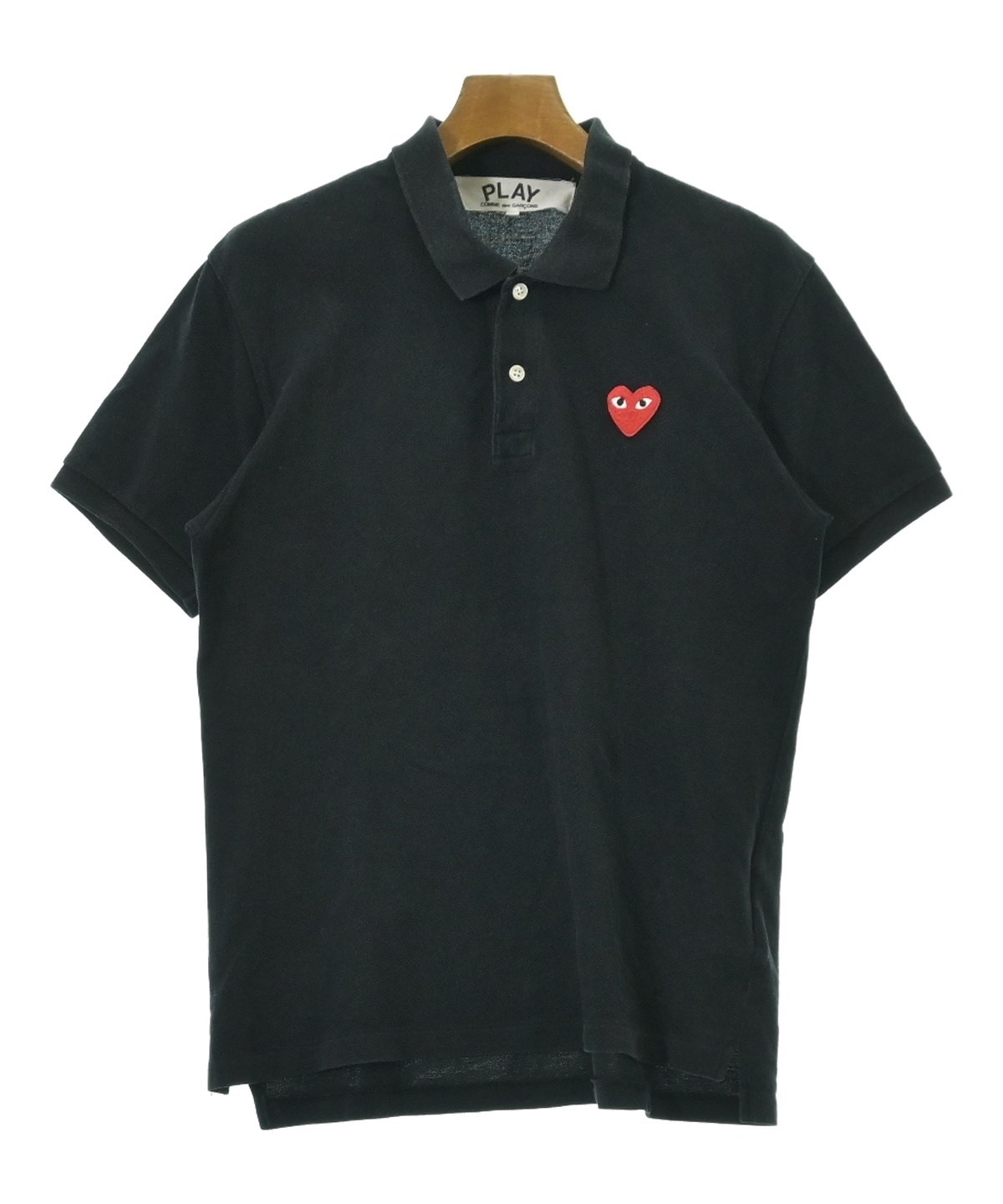 PLAY COMME des GARÇONS ブラックポロシャツ S PLAY COMME des GARCONS（プレイコムデギャルソン）ポロシャツ 黒