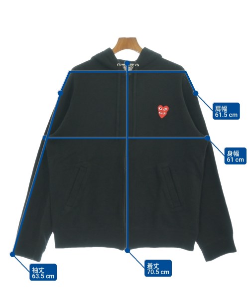 PLAY COMME des GARCONS（プレイコムデギャルソン）パーカー 黒 サイズ:XXL メンズ/2200727082183