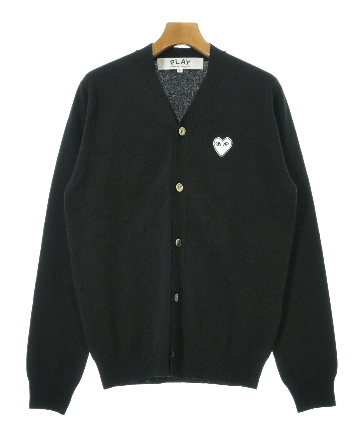 PLAY COMME des GARÇONS カーディガン　サイズL PLAY COMME des GARCONS（プレイコムデギャルソン）カーディガン 黒