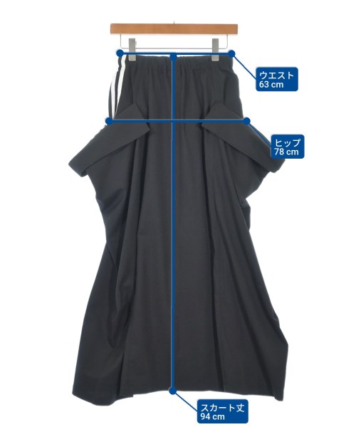 Y-3（ワイスリー）ロング・マキシ丈スカート 黒 サイズ:2XS(XXS位) レディース/2200615564036