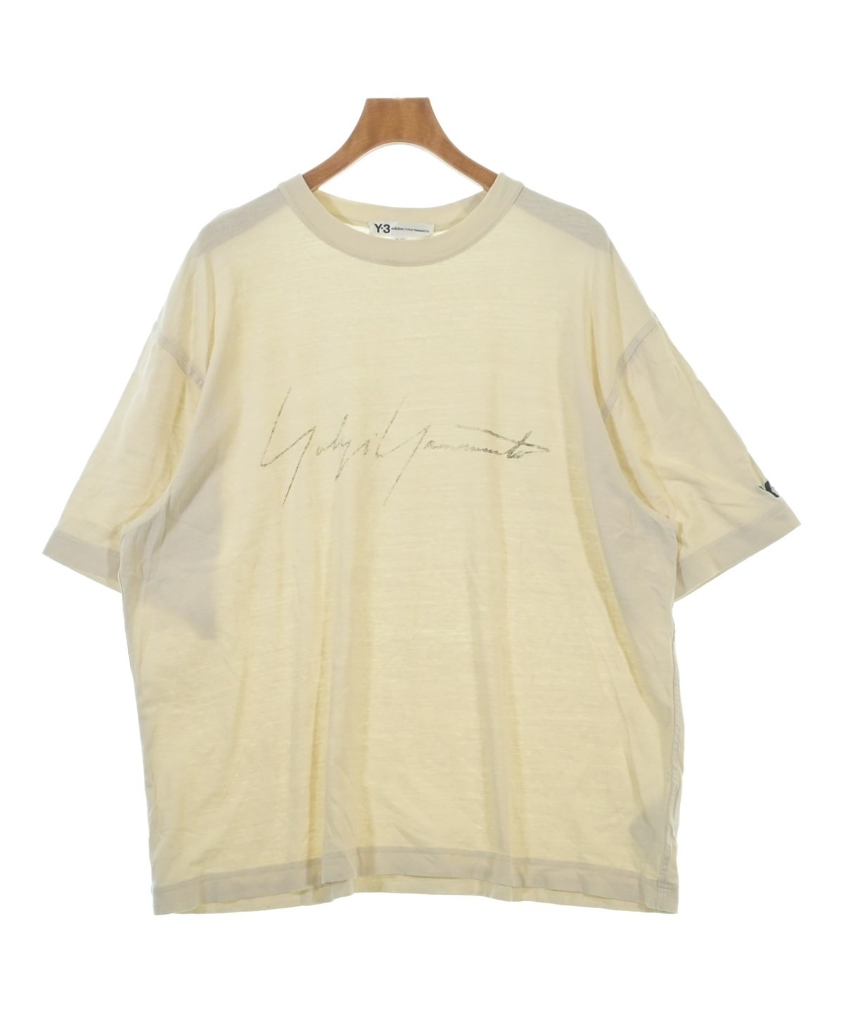 Y-3 ワイスリー 半袖カットソー サイズ:XL ロゴプリント    ベージュ メンズ / 241019000806 Y-3（ワイスリー）Tシャツ・カットソー ベージュ サイズ:XL メンズ