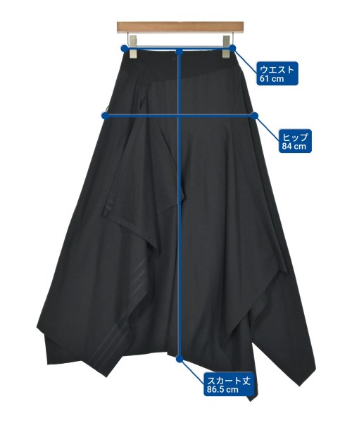 Y-3（ワイスリー）ロング・マキシ丈スカート 黒 サイズ:XS レディース/2200677854045