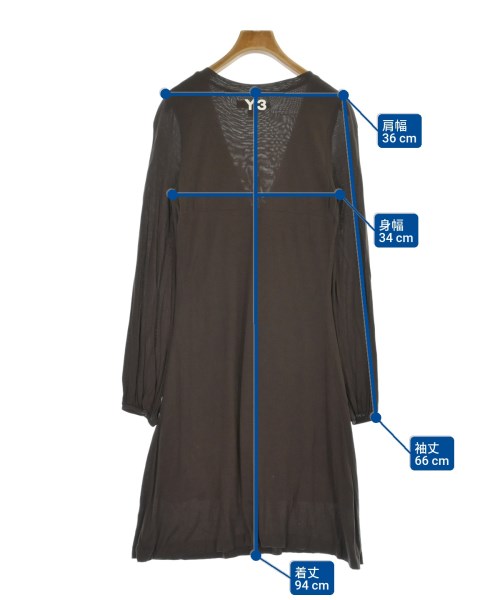 Y-3（ワイスリー）ワンピース 茶 サイズ:XS レディース/2200685241028
