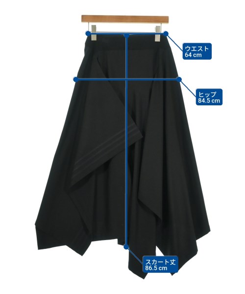 Y-3（ワイスリー）ロング・マキシ丈スカート 黒 サイズ:XS レディース/2200689723025