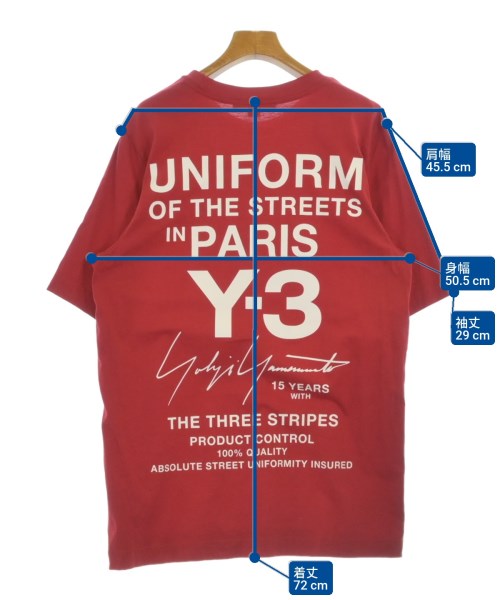 Y-3（ワイスリー）Tシャツ・カットソー 赤 サイズ:S メンズ/2200693164029