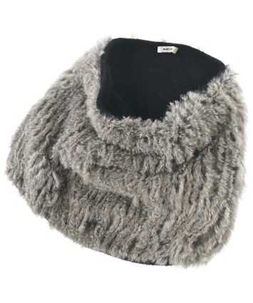 HELMUT LANG　ヘルムートラング　ラビットファー　スヌード　マフラー　黒 HELMUT LANG（ヘルムートラング）マフラー グレー サイズ:- レディース