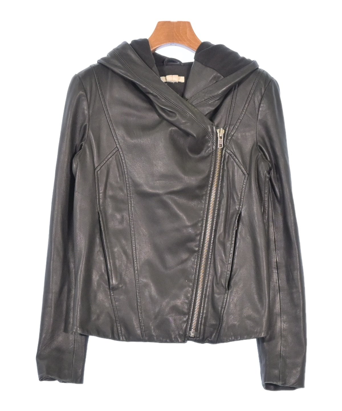 ★ 良品 HELMUTLANG ヘルムートラング ラムレザージャケット 黒 HELMUT LANG（ヘルムートラング）ライダース 黒 サイズ:P(XS位