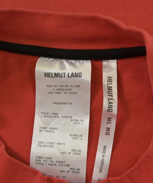 HELMUT LANG（ヘルムートラング）Tシャツ・カットソー 赤 サイズ:M/L メンズ/2200680573025