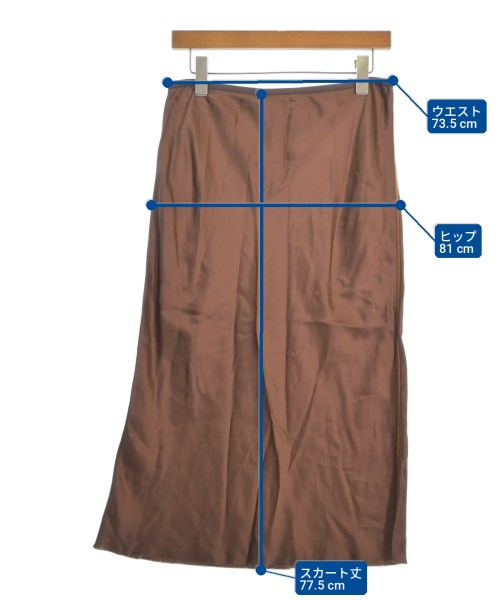 HELMUT LANG（ヘルムートラング）ひざ丈スカート 茶 サイズ:M レディース/2200714507057