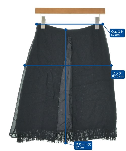 Maison Margiela（メゾンマルジェラ）ひざ丈スカート 黒 サイズ:38(S位) レディース/2200629680036