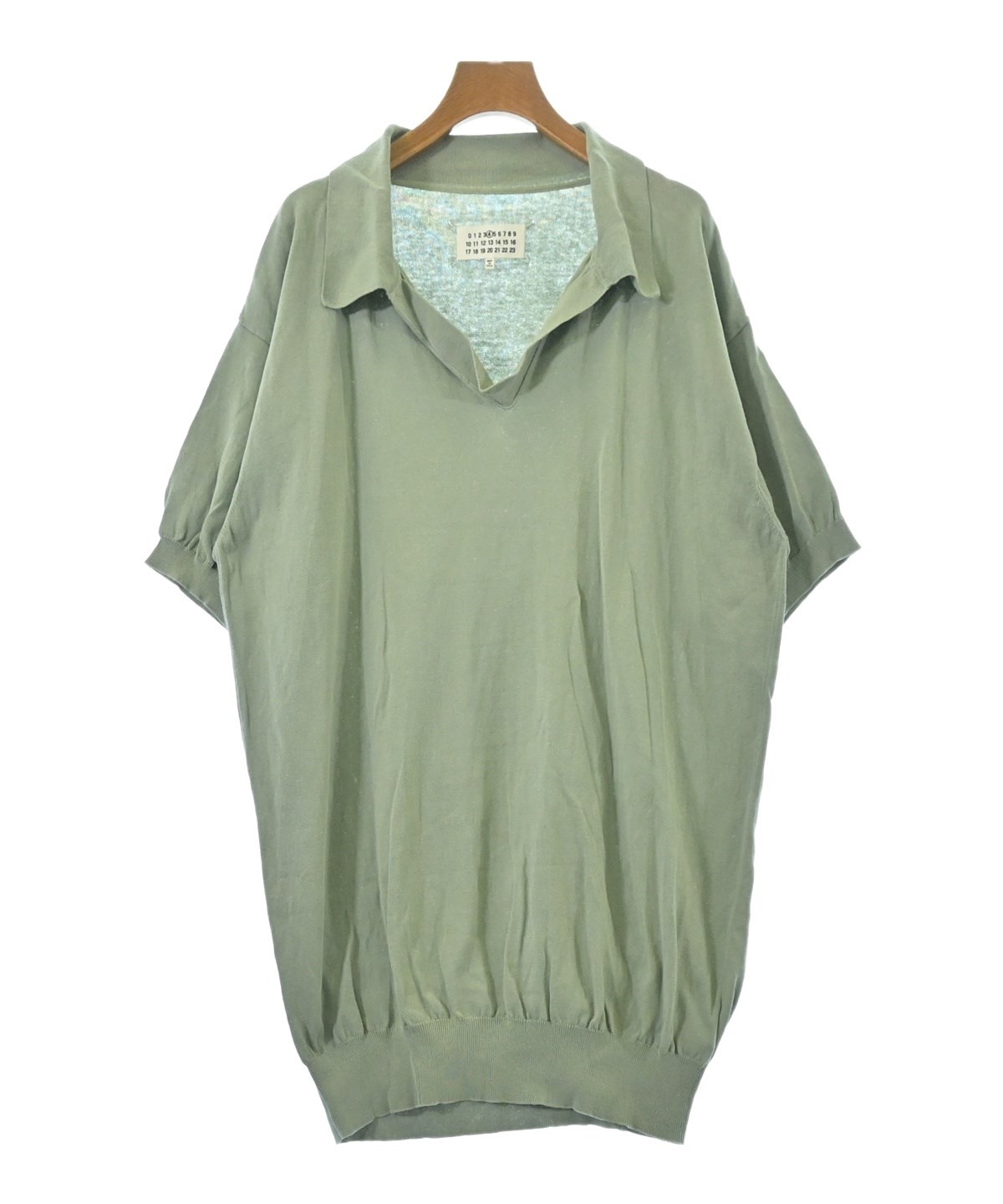 メゾンマルジェラ Maison Margiela オリーブ緑Vネック 長袖ニット Maison Margiela（メゾンマルジェラ）ニット・セーター 緑 サイズ:M