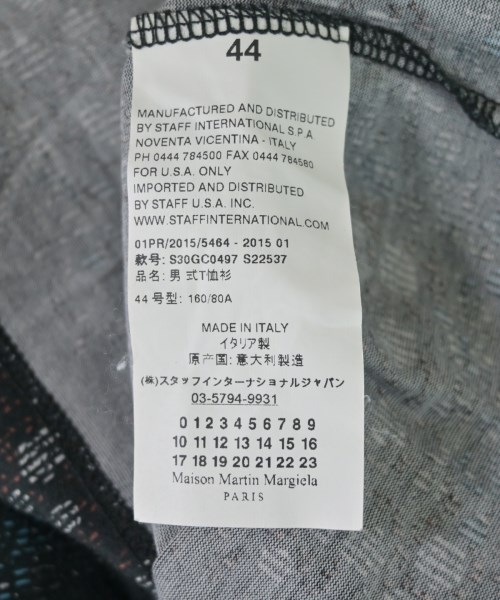 Maison Margiela（メゾンマルジェラ）Tシャツ・カットソー 黒 サイズ:44(S位) メンズ/2200620393164