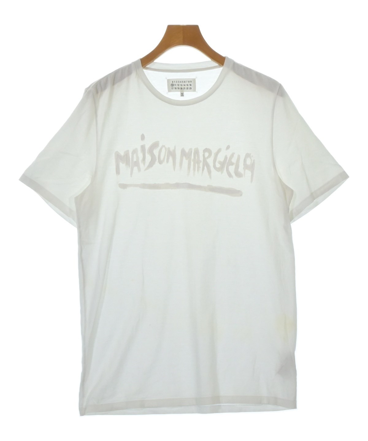 Maison Margiela メゾンマルジェラ Tシャツ・カットソー XS 白 【古着】【中古】 中古・古着通販】Maison Margiela (メゾンマルジェラ) MMロゴカットTEE