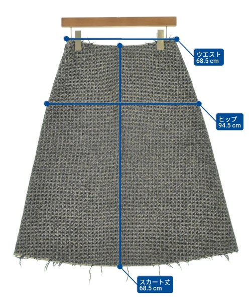 Maison Margiela（メゾンマルジェラ）ひざ丈スカート 黒 サイズ:38(S位) レディース/2200669410020