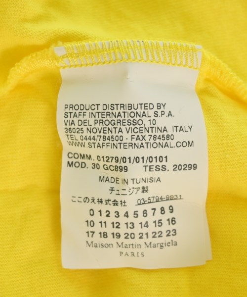 Maison Margiela（メゾンマルジェラ）Tシャツ・カットソー 黄 サイズ:S メンズ/2200684162089