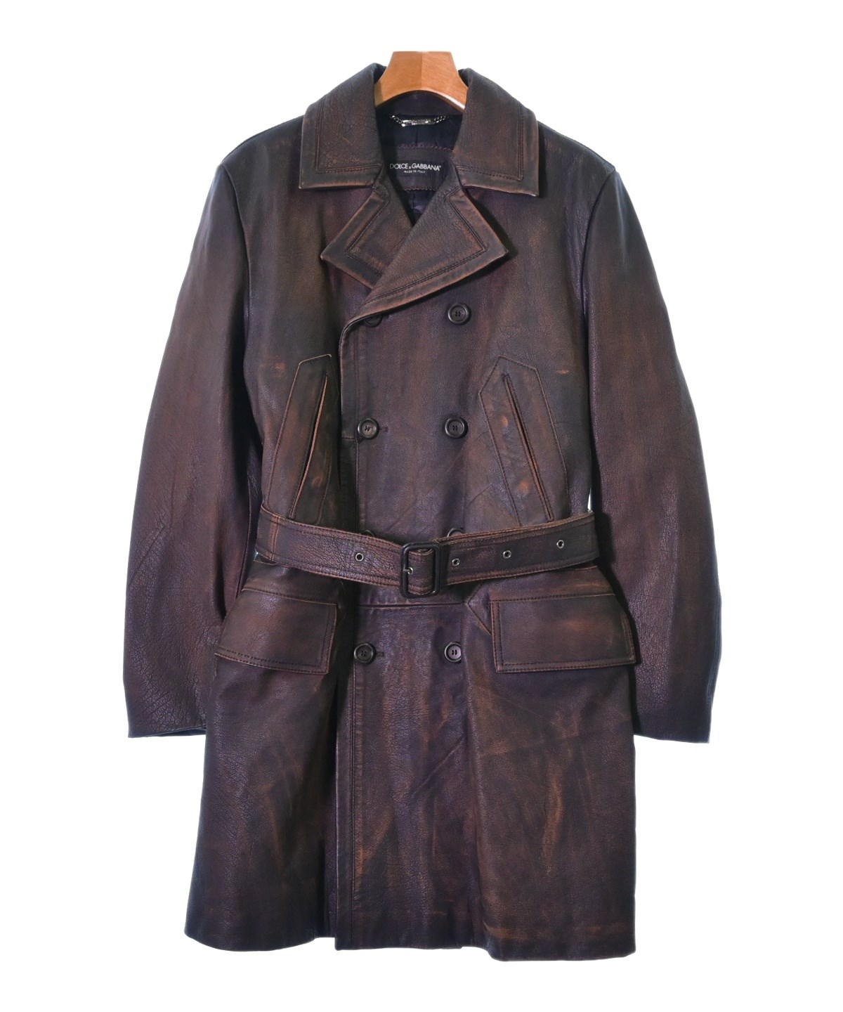 DOLCE&GABBANA　トレンチコート　サイズ４６　黒 19337-1.jpg