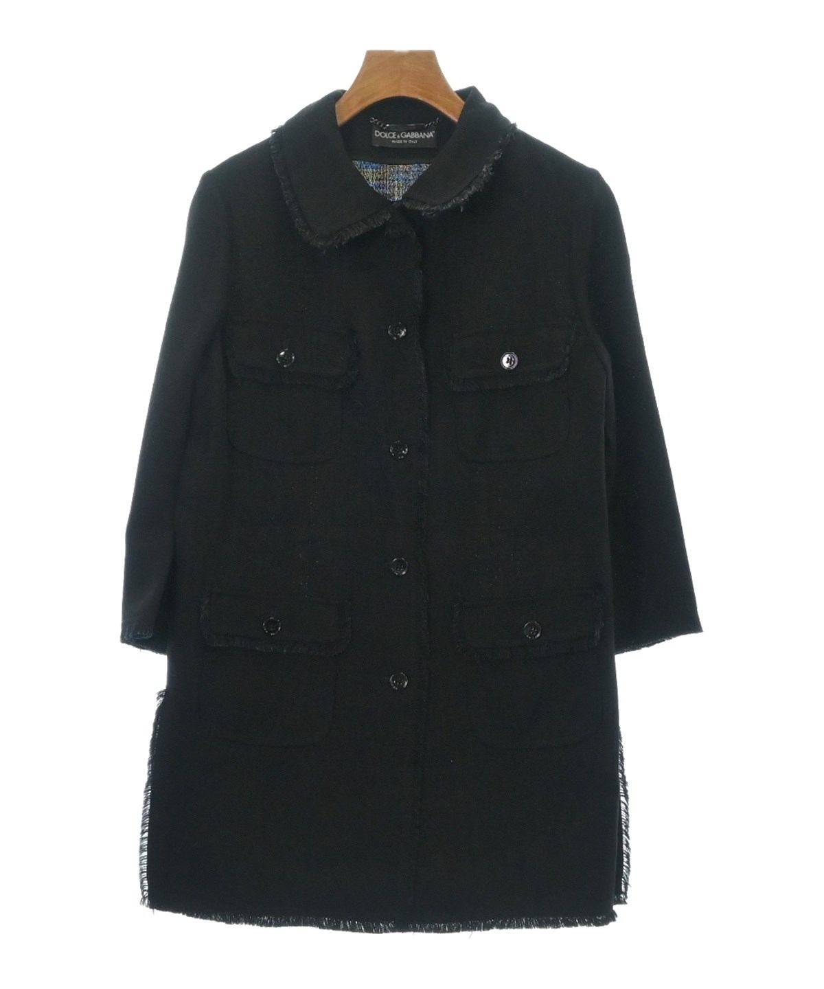 【美品】DOLCE&GABBANA コート サイズ48 ブラック DOLCE&GABBANA（ドルチェアンドガッバーナ）コート 黒 サイズ:38(S位